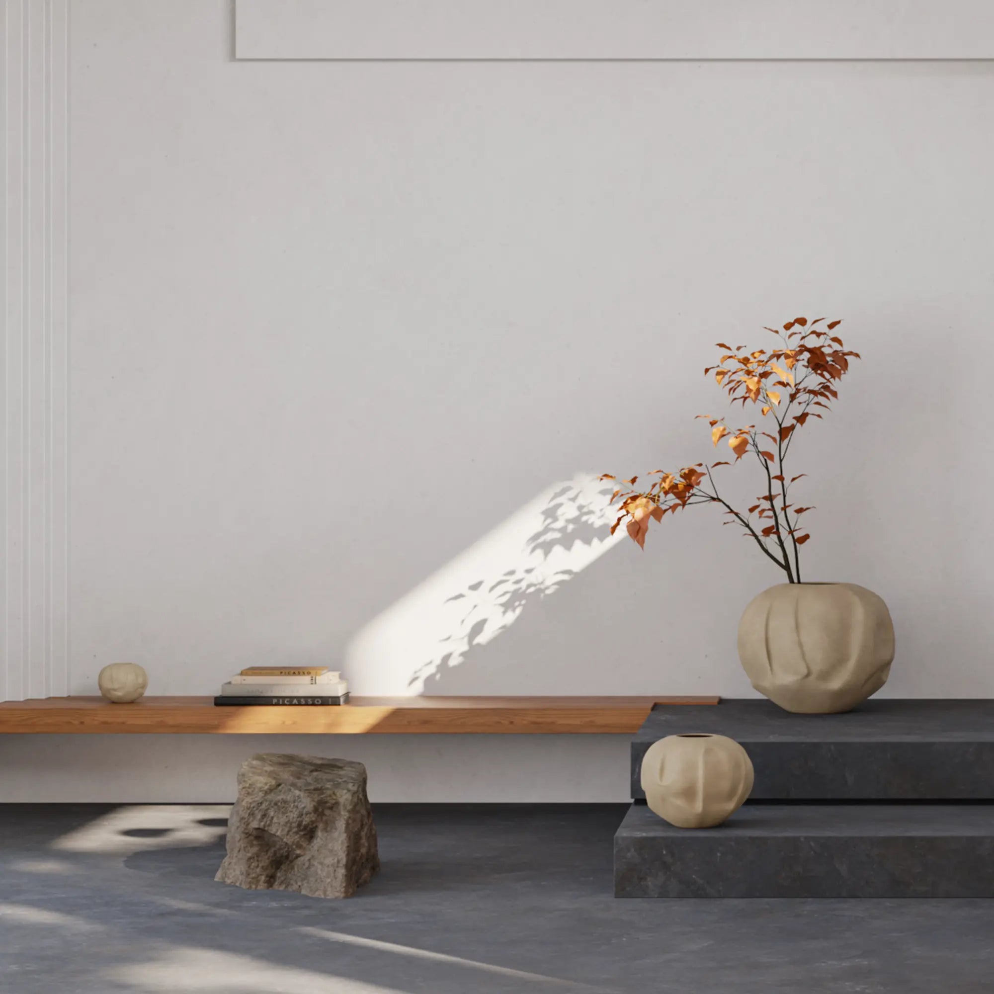 Orimono Vase - Medio as a centerpiece on a dining table with fresh flowers