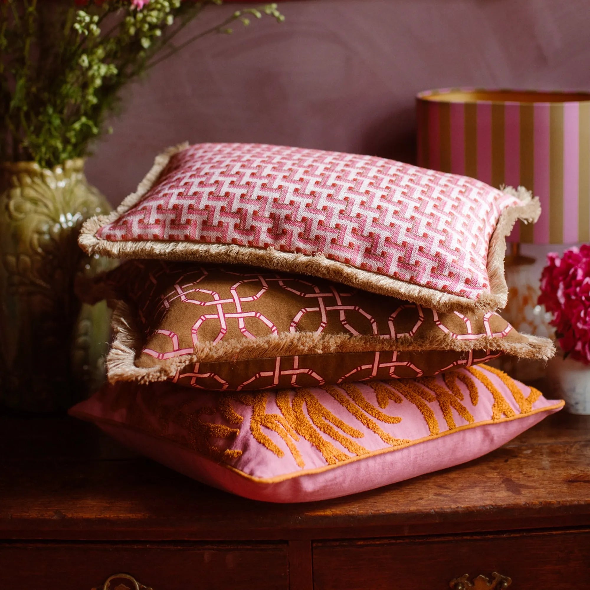 Lauren Cushion in soothing, tranquil lavender for a relaxing atmosphere