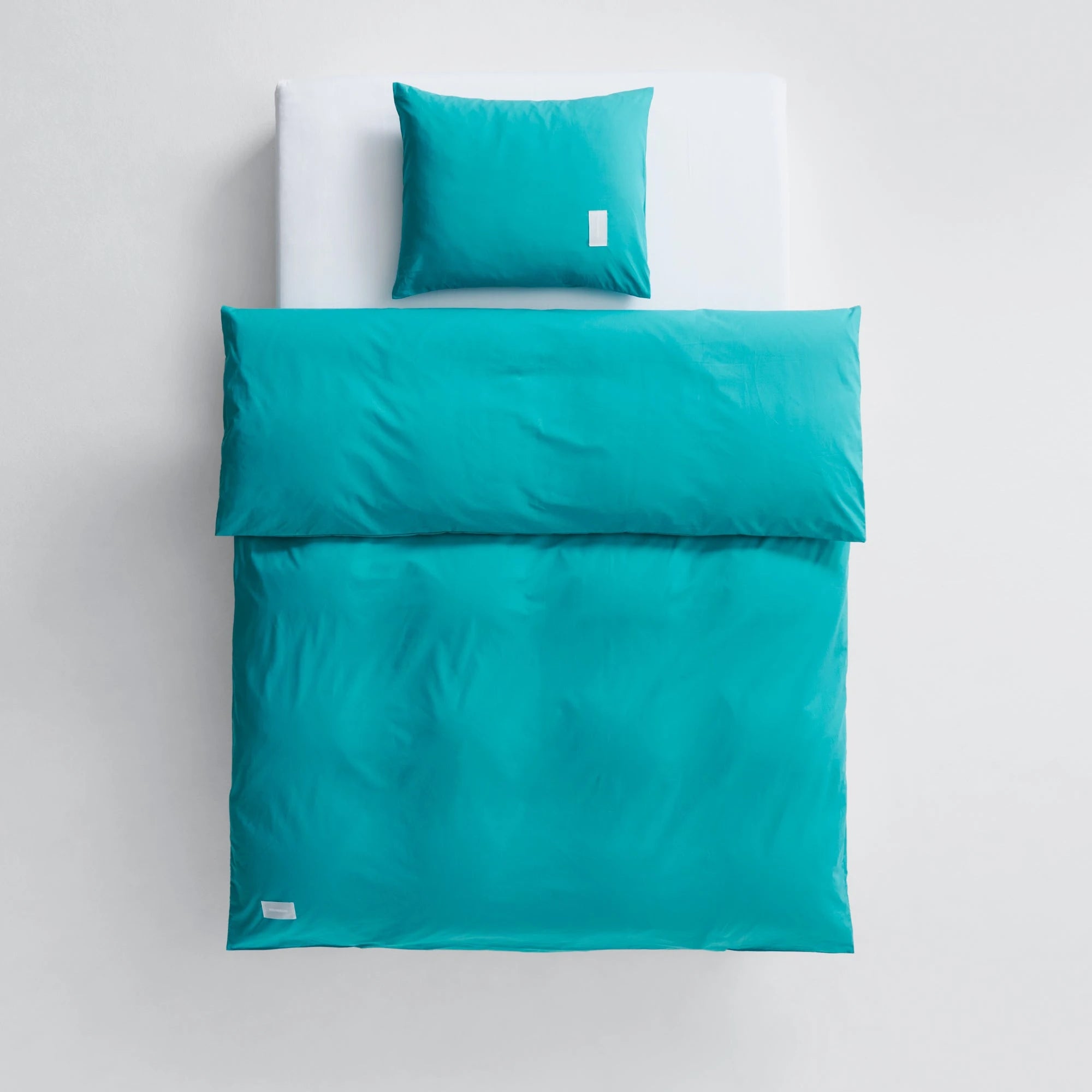 Pure Poplin Duvet Cover - Aqua Green