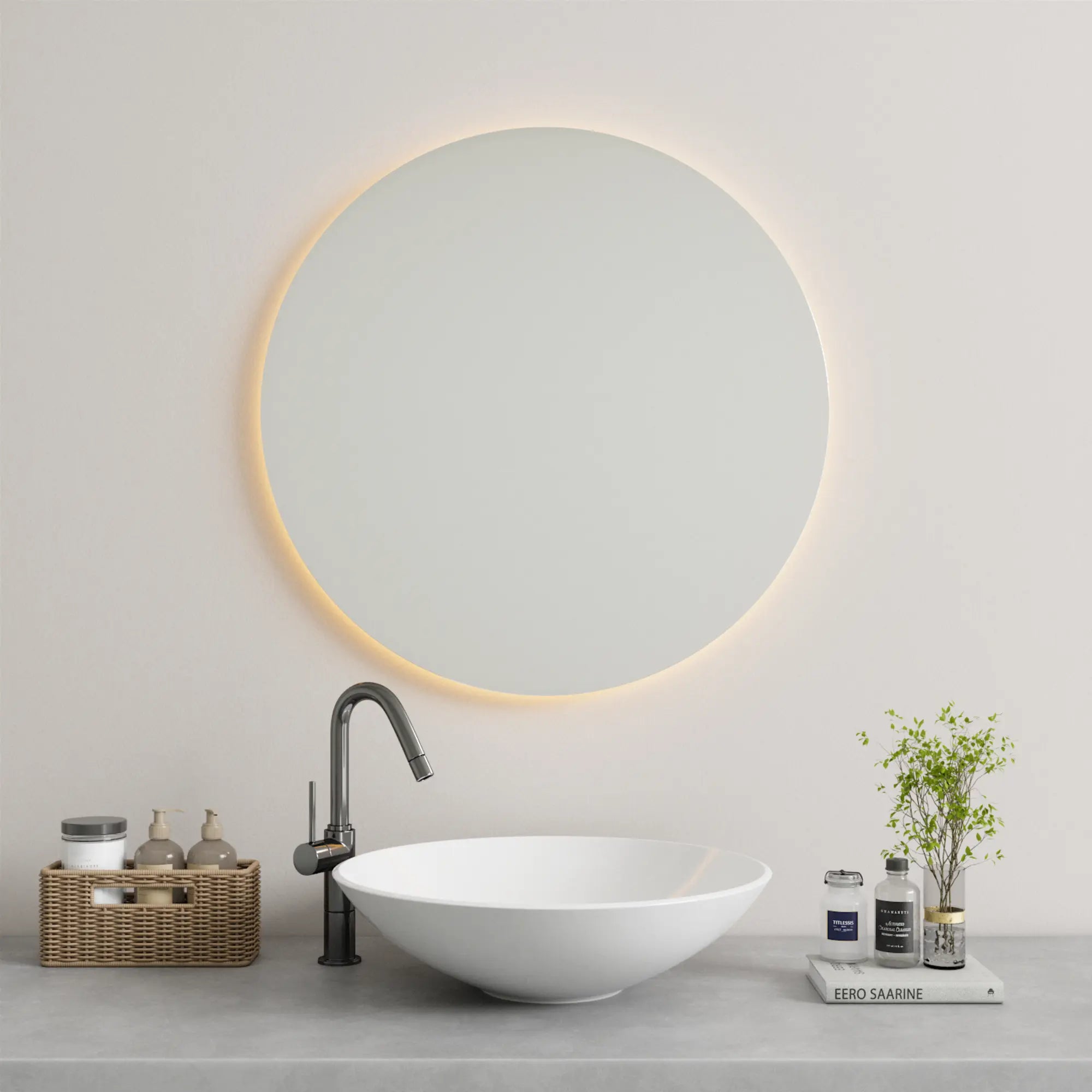 Round Mirror with Lights