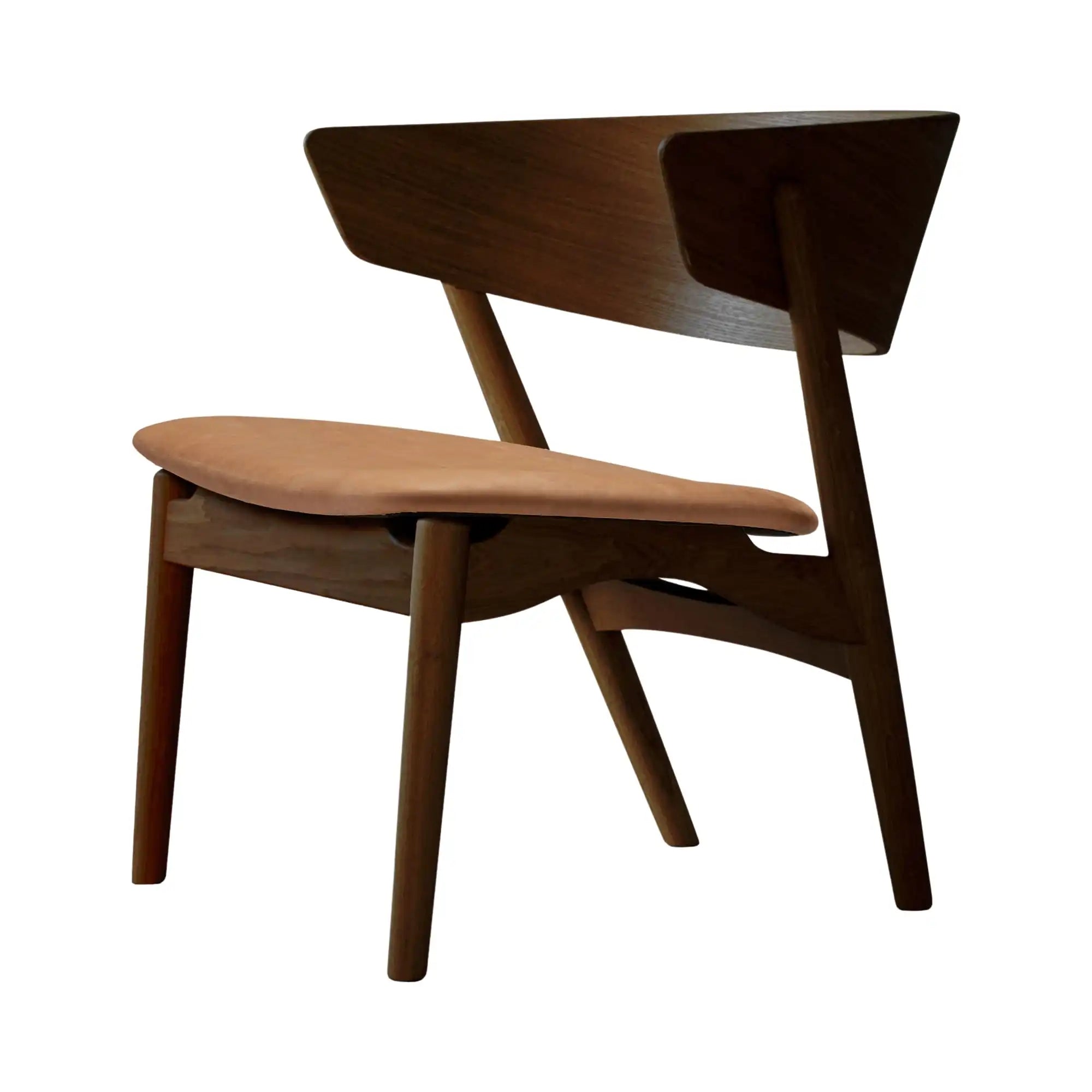 No 7 Lounge Chair in modern black leather with metal frame and comfortable armrests