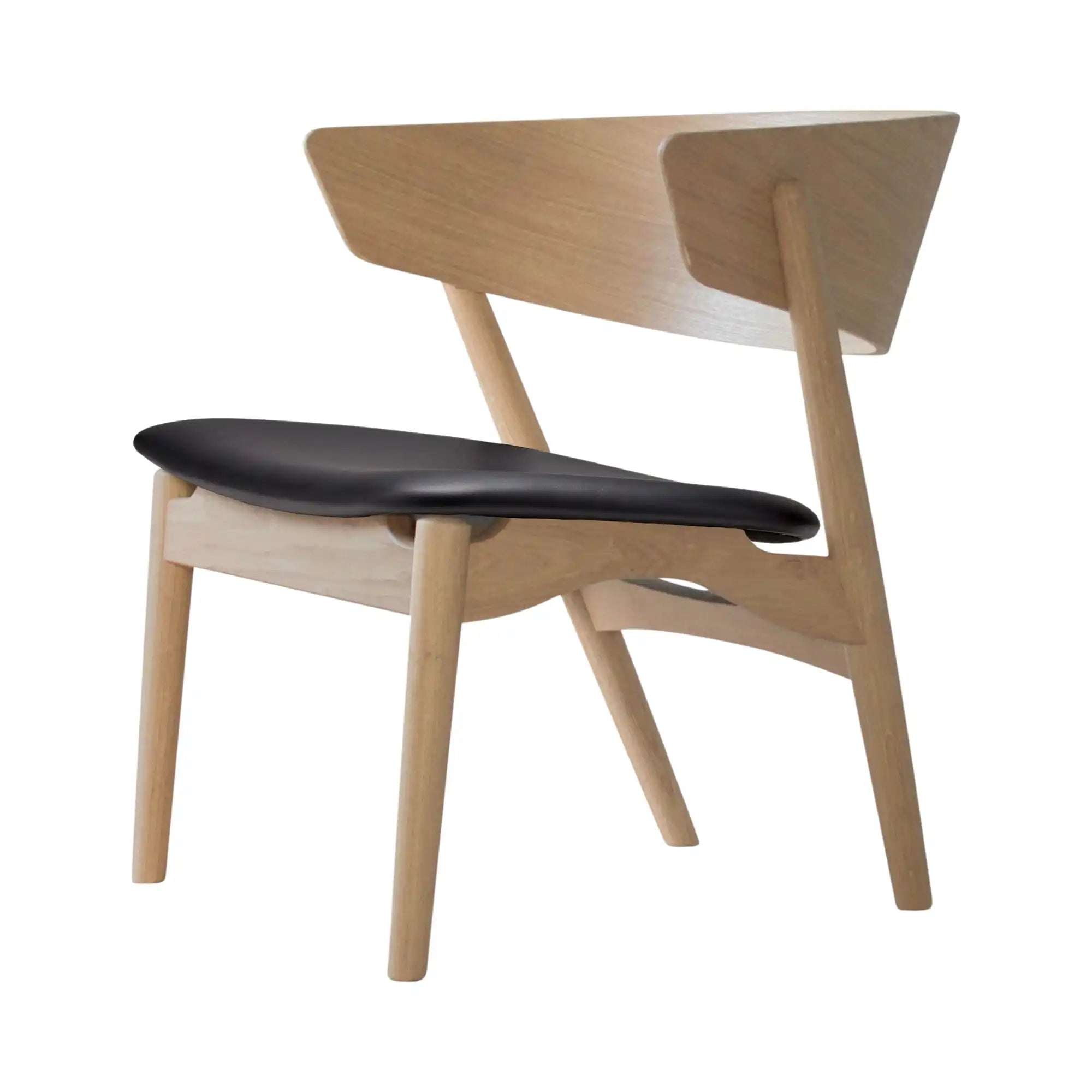 Modern and stylish No 7 Lounge Chair in gray fabric with wooden legs
