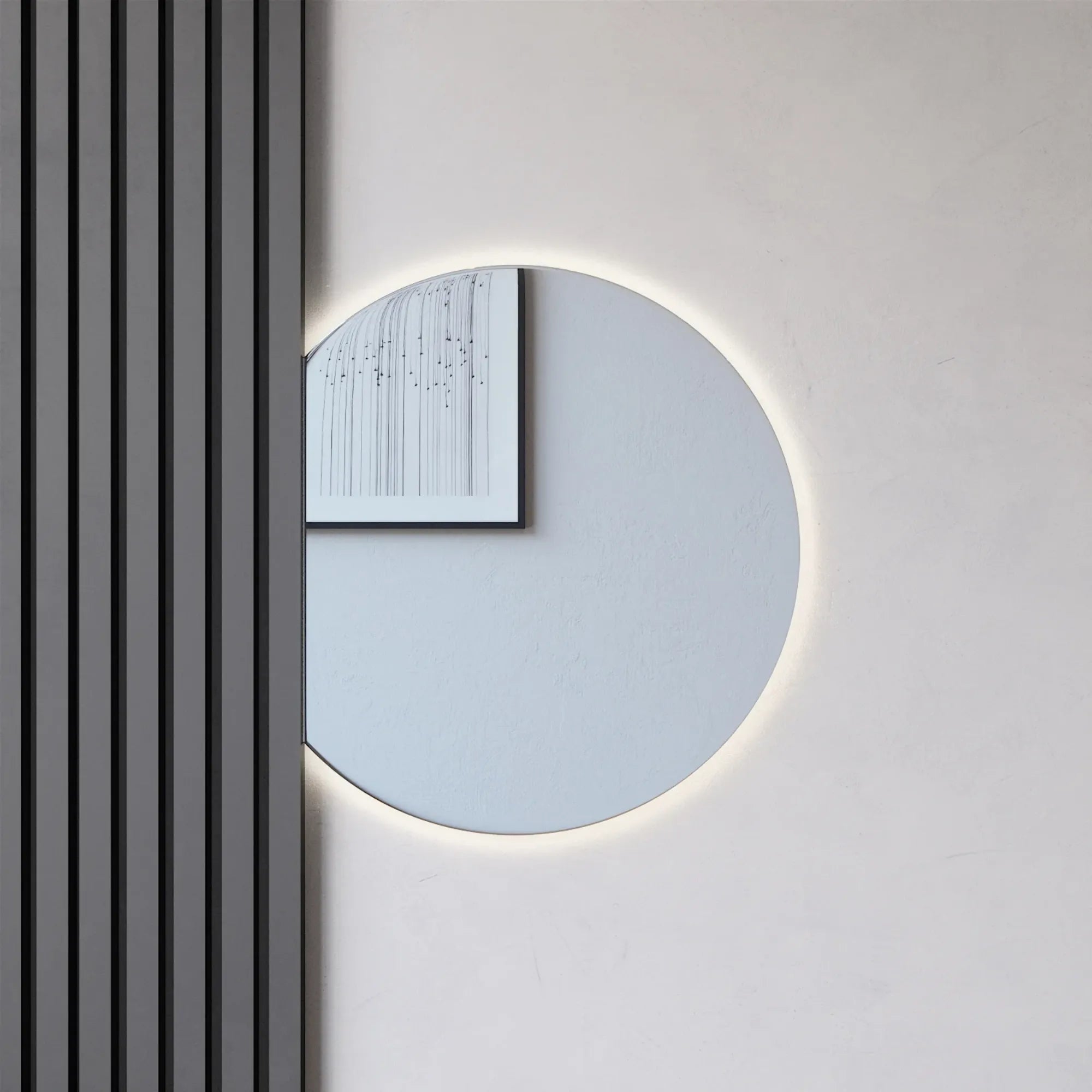 Half-Moon Mirror With Lights