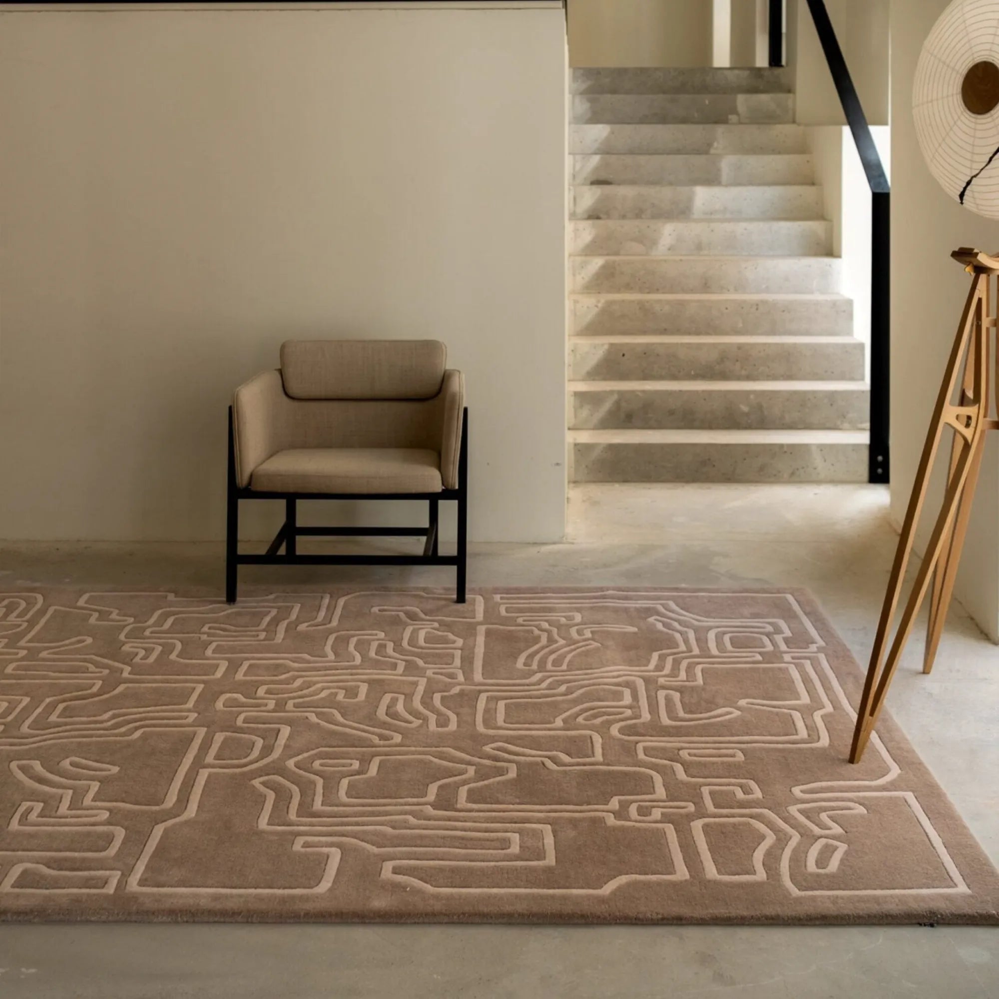  Spacious living room with Structures 20 Rug as the centerpiece of the decor