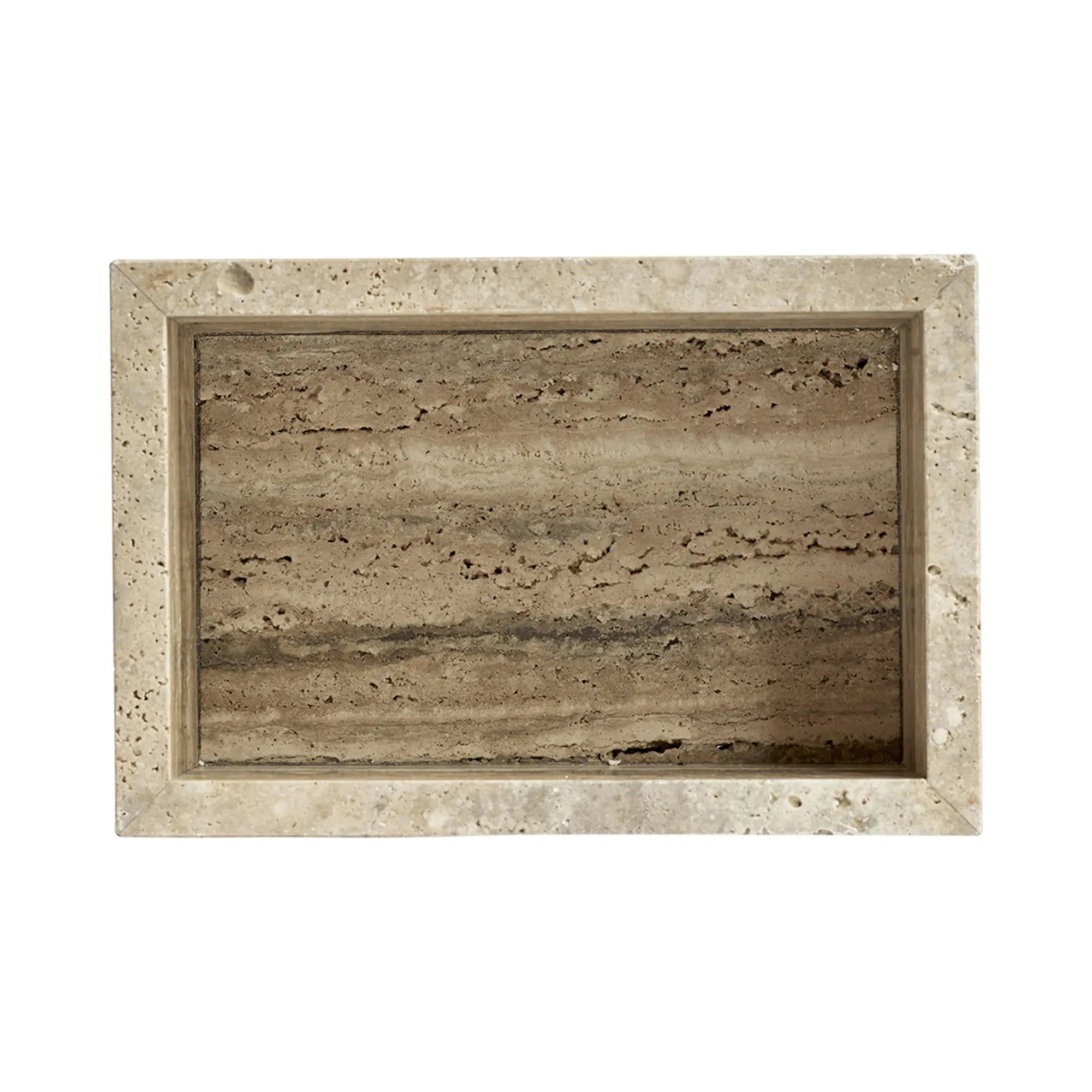 Handcrafted Travertine Box with a Natural Stone Finish and Elegant Design