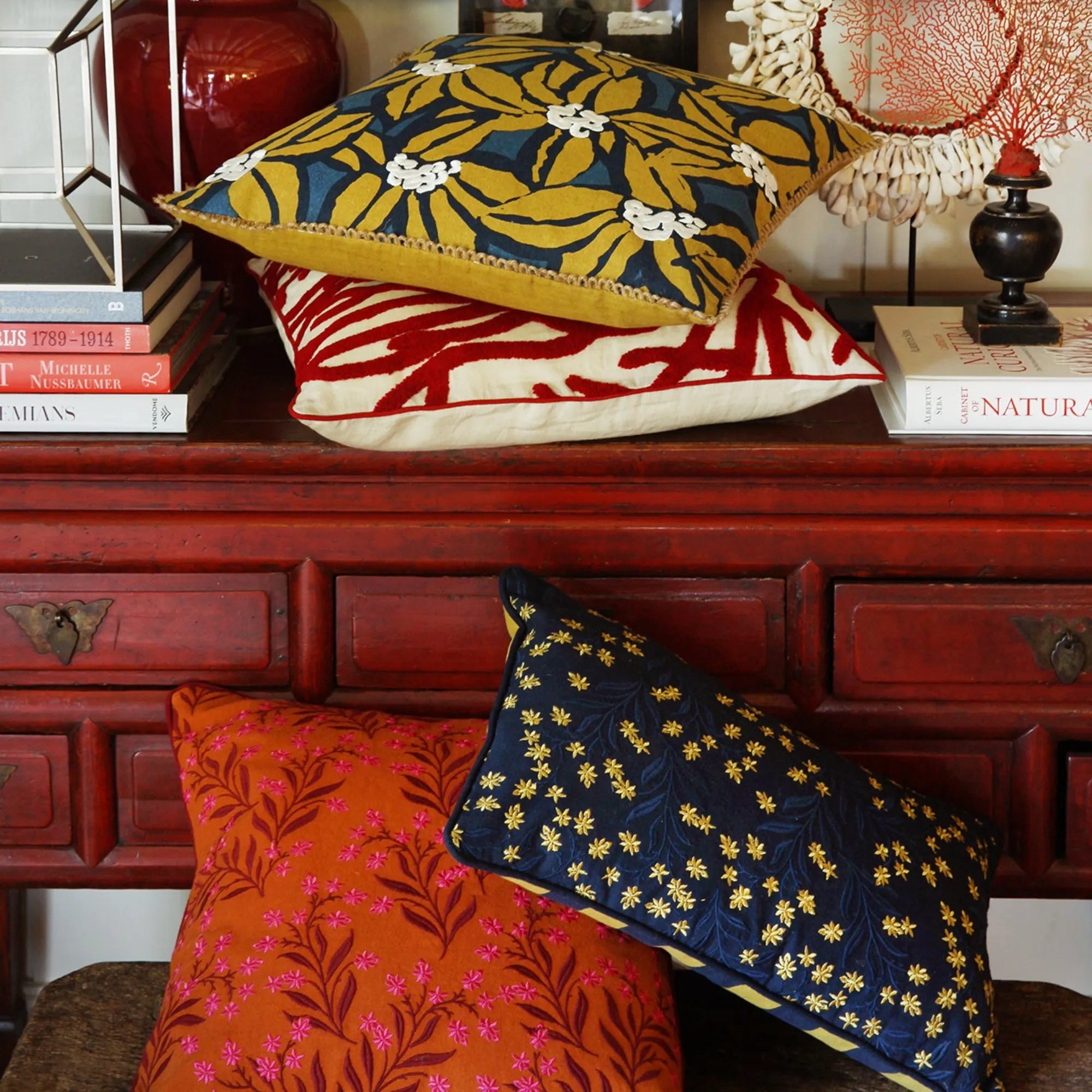 Two-sided cushion pillow featuring a stylish Audrey design for versatile home decor