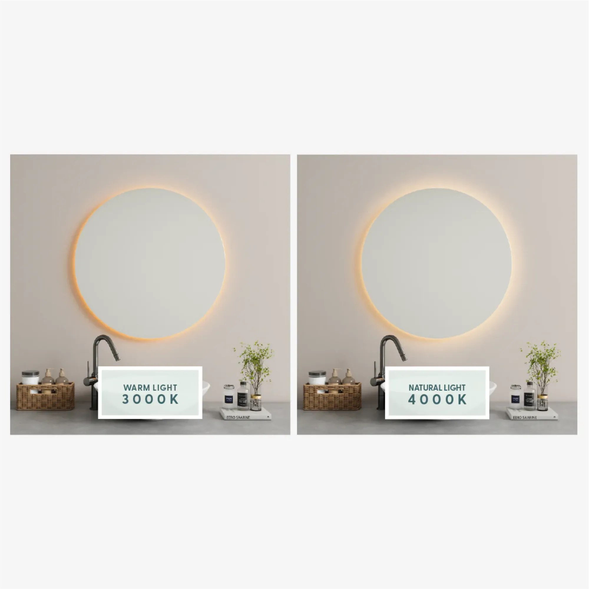 Pebble Mirror with Lights