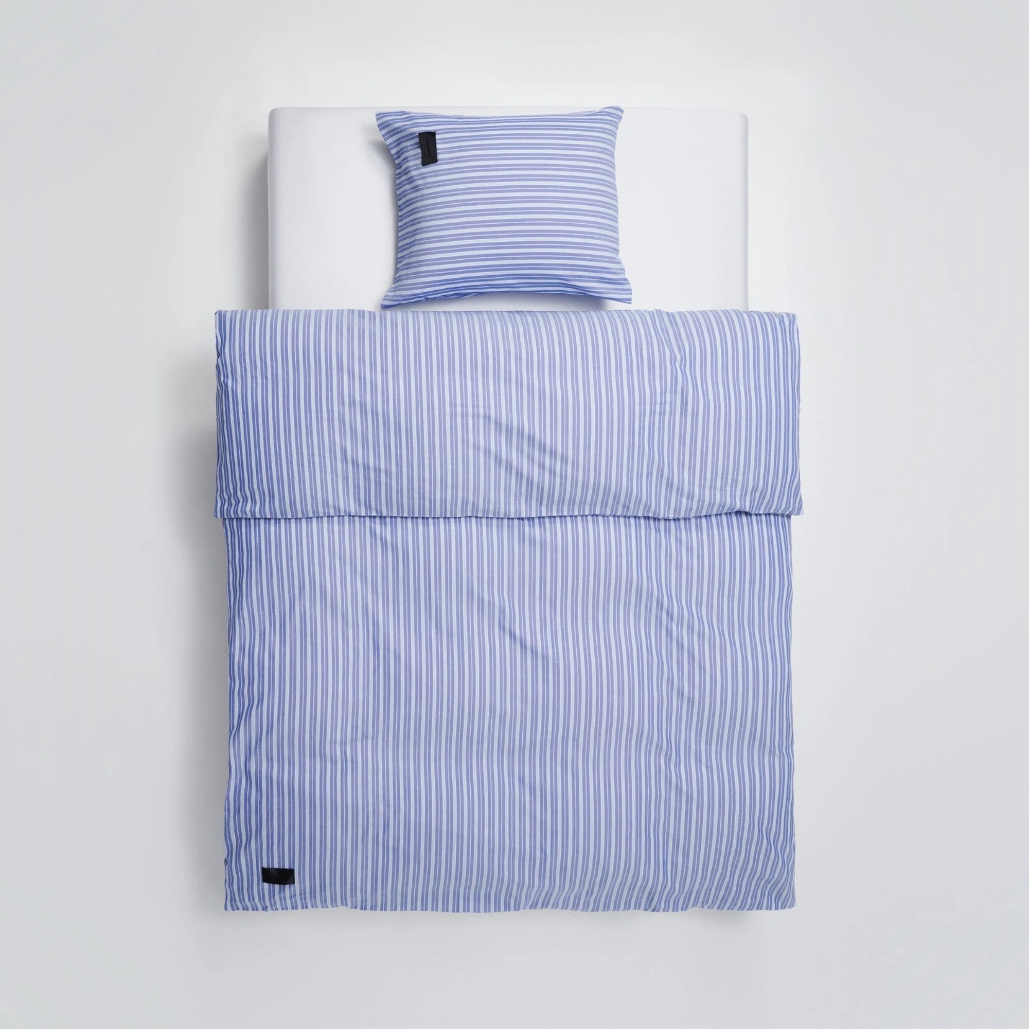 Wall Street Duvet Cover - Stripe Medium Blue Oxford