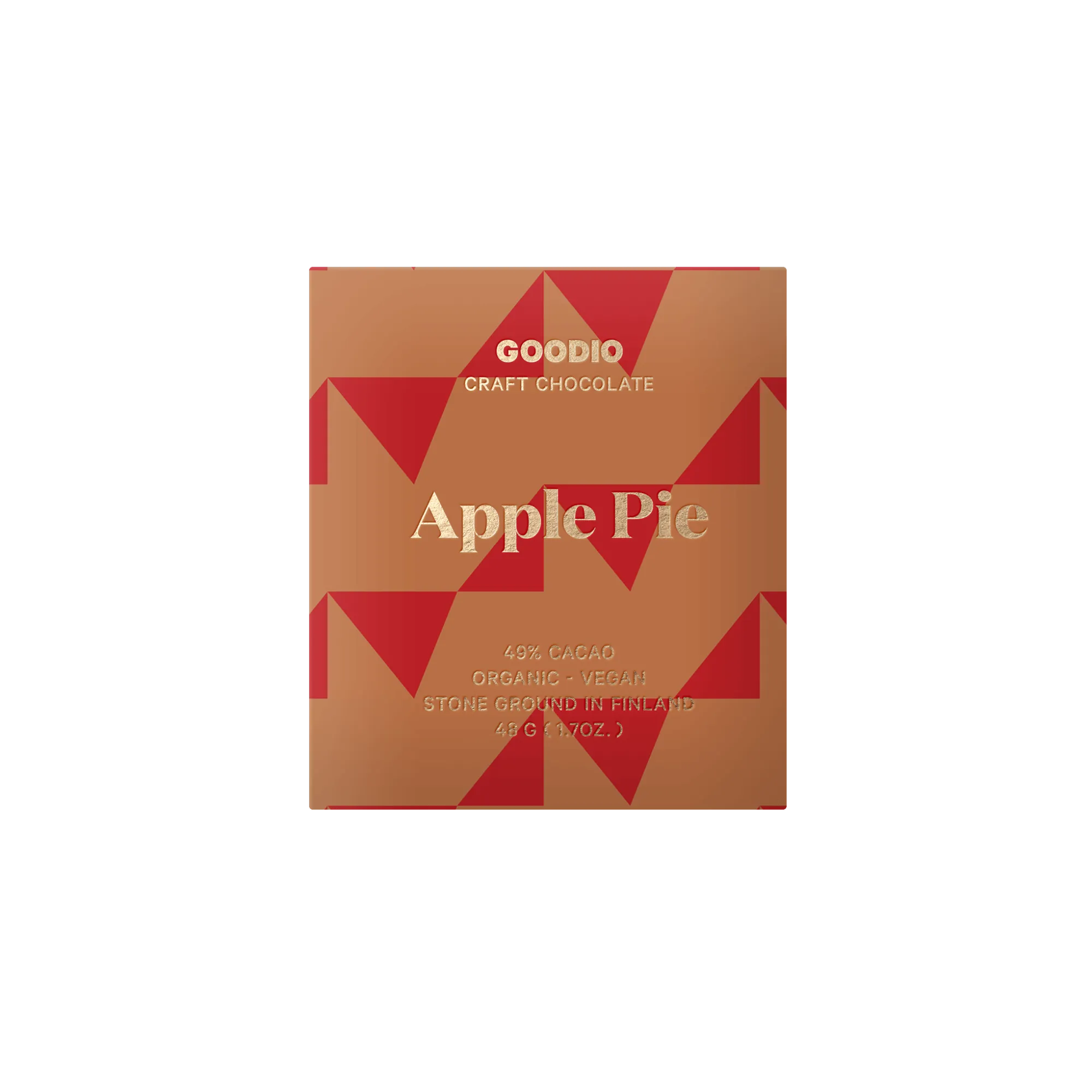 Delicious apple pie chocolate with 49% cocoa content and crispy crust