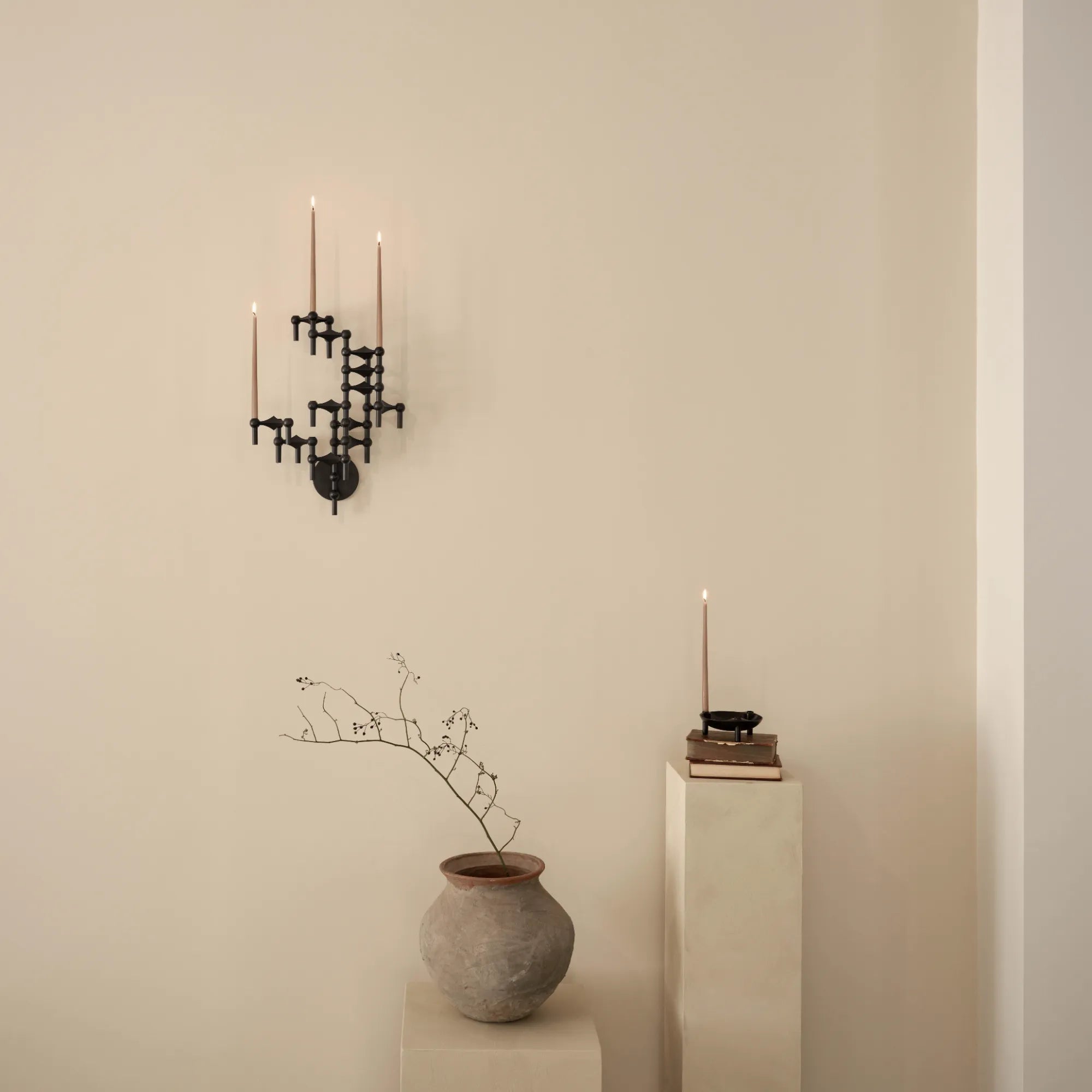 Wall Hanger Candle Holder - Black - Configuration 2