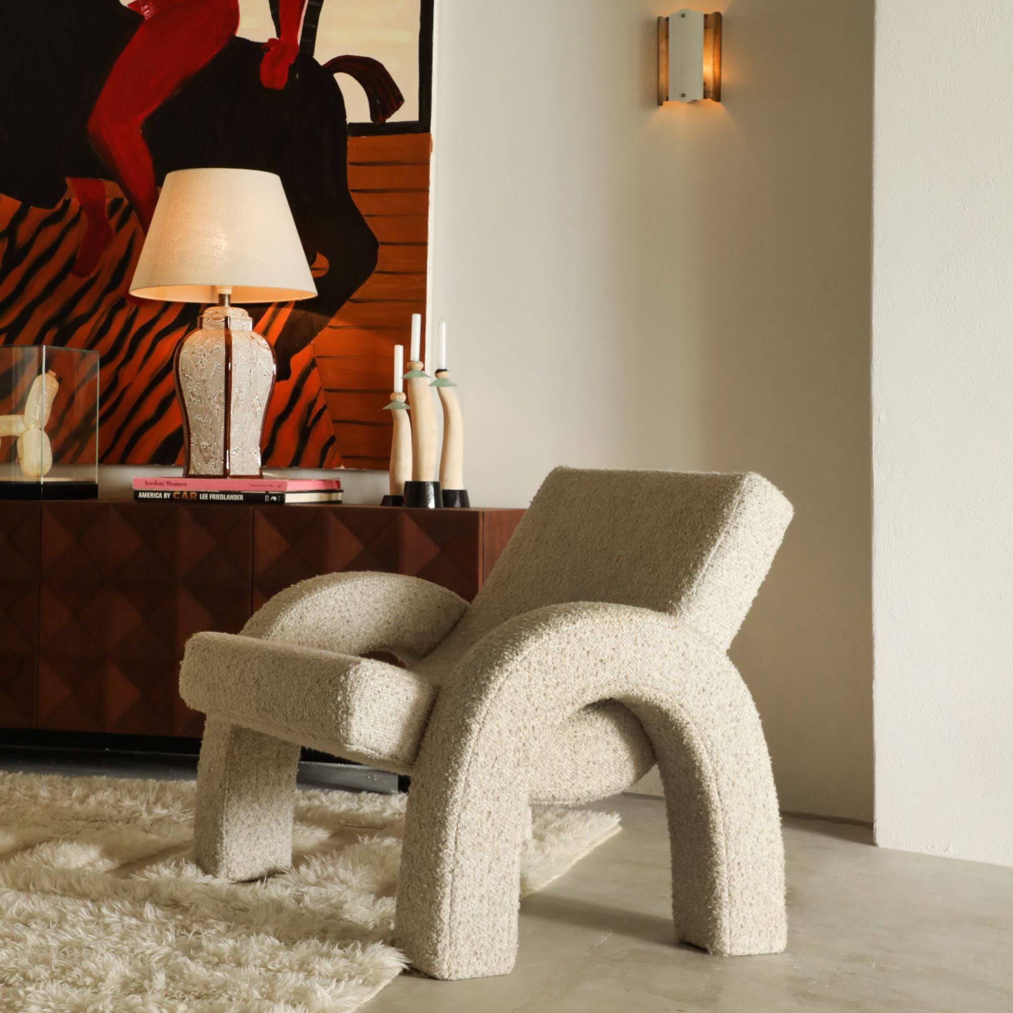 Arco Lounge Chair Boucle Natural - THAT COOL LIVING