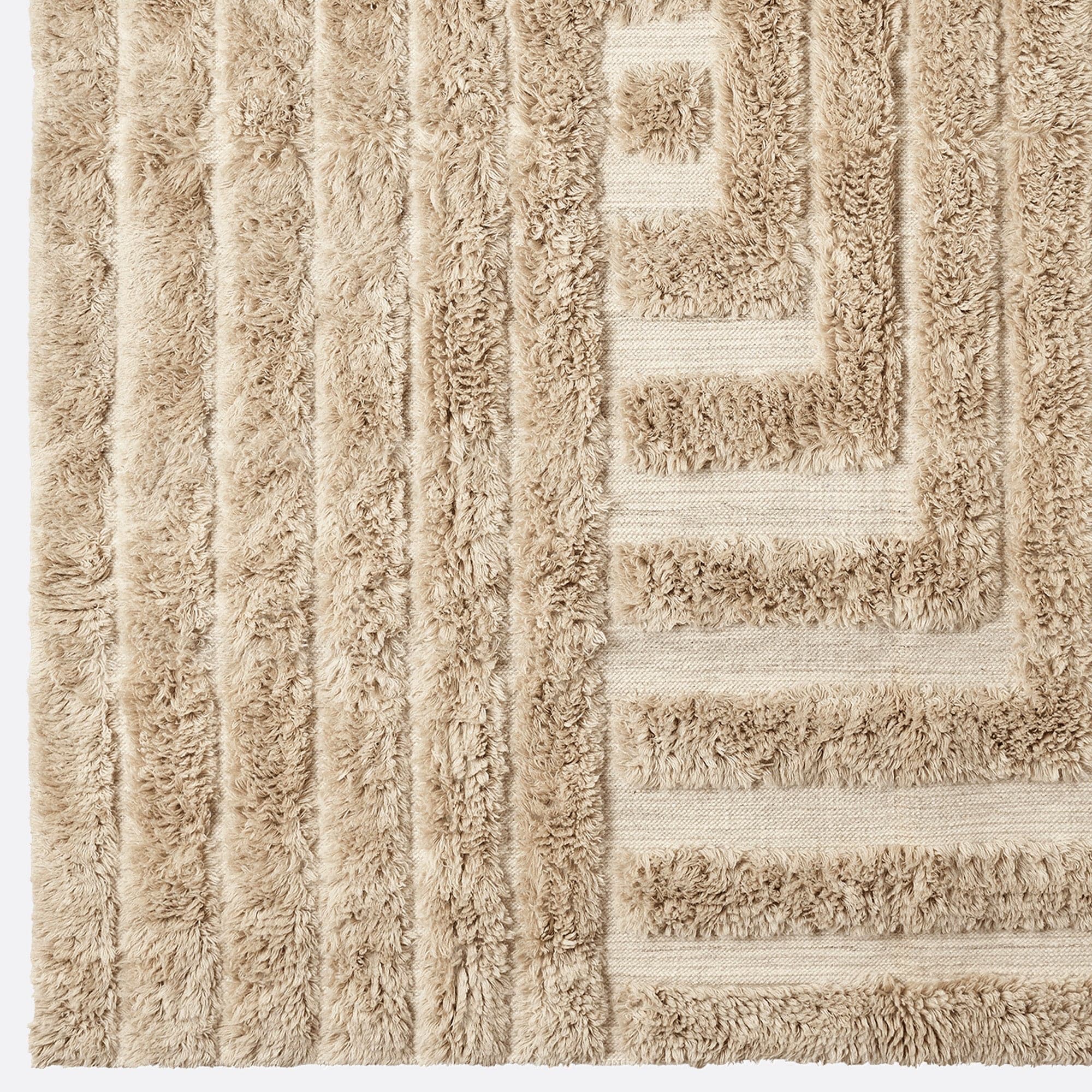 Shaggy Labyrinth Beige Rug - THAT COOL LIVING