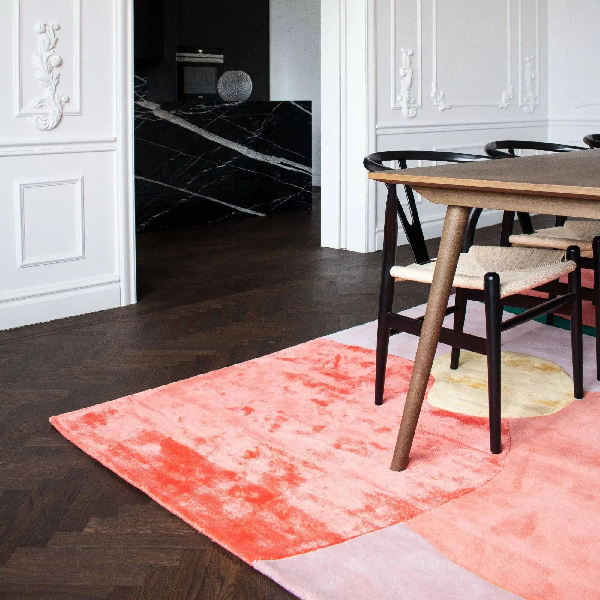 Tapis en laine champ de fleurs