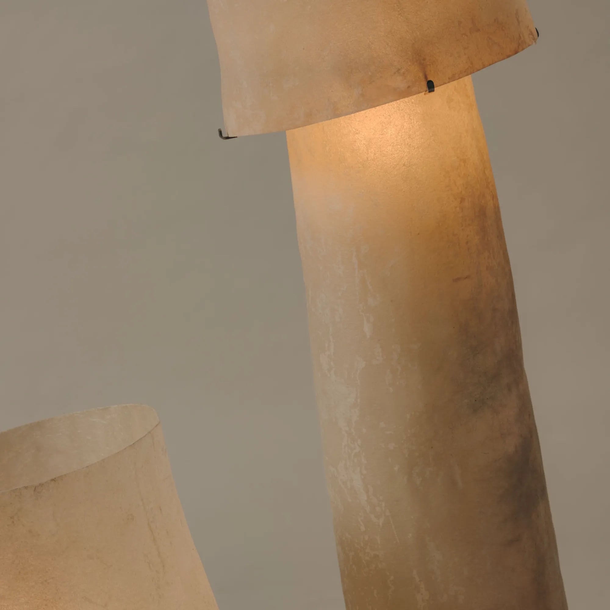 The ”Mush” Lamp (Tower) with a soft glow, perfect for evening relaxation